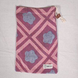 Sand Cloud Drawstring Tote Bag Pink Blue Geometric Boho Beach Travel Pouch 16x10